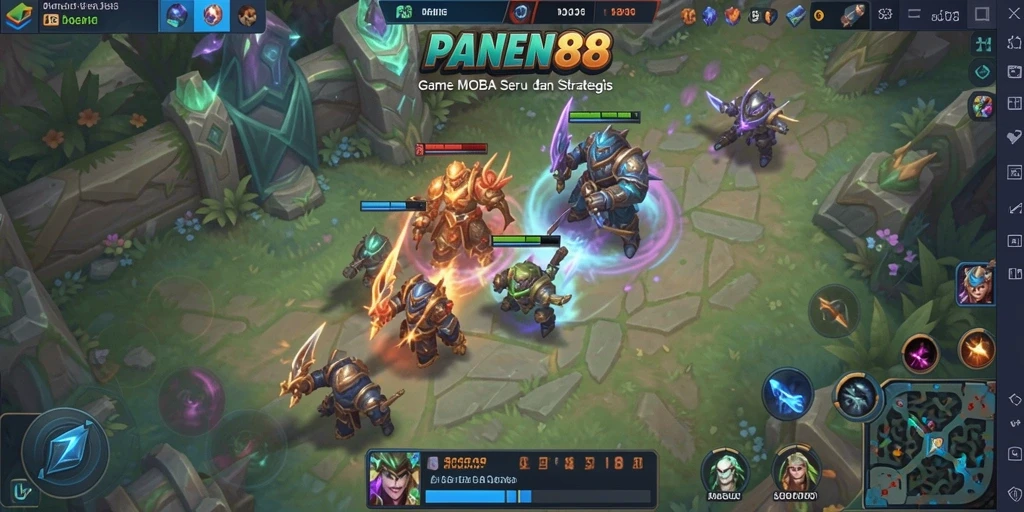 Tampilan gameplay seru dari PANEN88 yang menampilkan pertempuran tim.