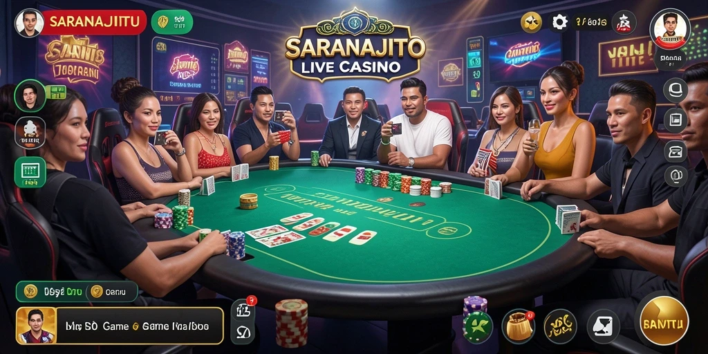 Screenshot menampilkan gameplay intens dari SARANAJITU Live Casino.