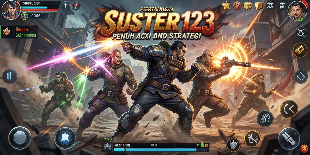 Tangkapan layar SUSTER123 menampilkan karakter yang sedang bertarung dengan latar belakang arena pertarungan.